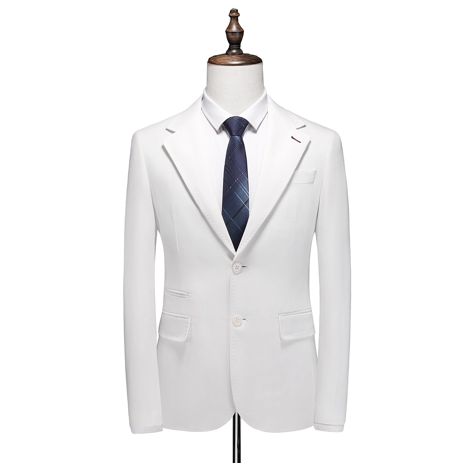 MOGU Men's Blazer jacket in Solid White Two Buttons, 32 / White