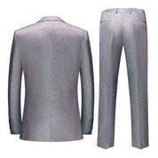 Men's 2 Piece Glittering Tuxedo in Silver for Party Prom