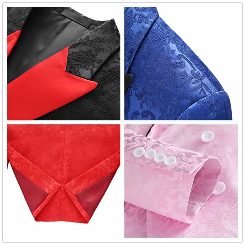 Men's 2 Piece Double Breasted Tuxedo Floral Tux Set