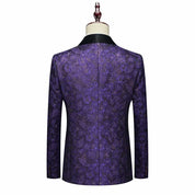 Men's 2 Piece Slim Fit Printed Suits One Button