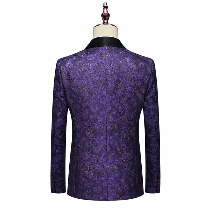 Men's 2 Piece Slim Fit Printed Suits One Button