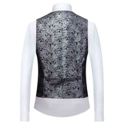 Men 3 Piece Jacquard Tuxedo with Floral Pattern