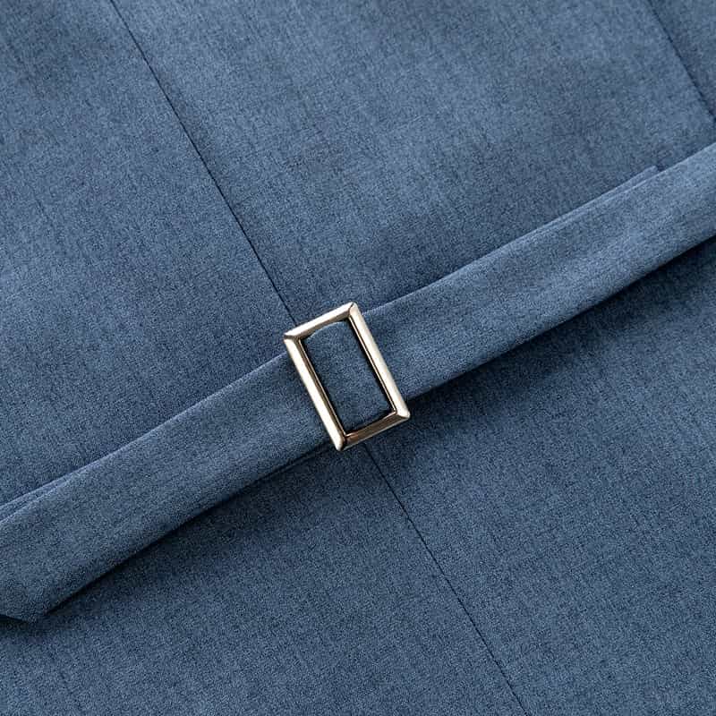 Men's Solid Vest in Blue Grey