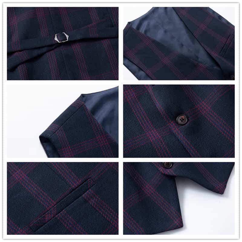 Men's 2 Piece Plaid Suit in 3 Colors
