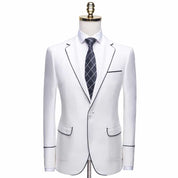 Mens 2 Piece Elegant Suit in White & Red