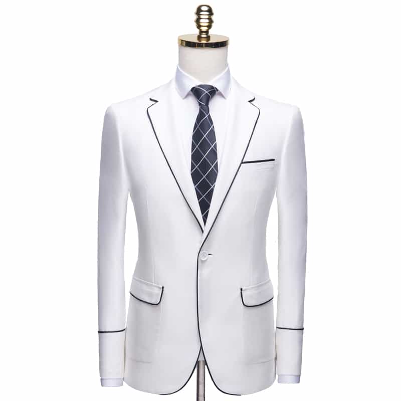 Mens 2 Piece Elegant Suit in White & Red