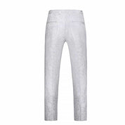 Mens Slim Fit Flat Front Pants Trousers Luxury Floral Pants Prom