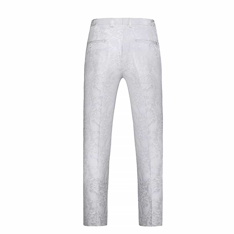 Mens Slim Fit Flat Front Pants Trousers Luxury Floral Pants Prom