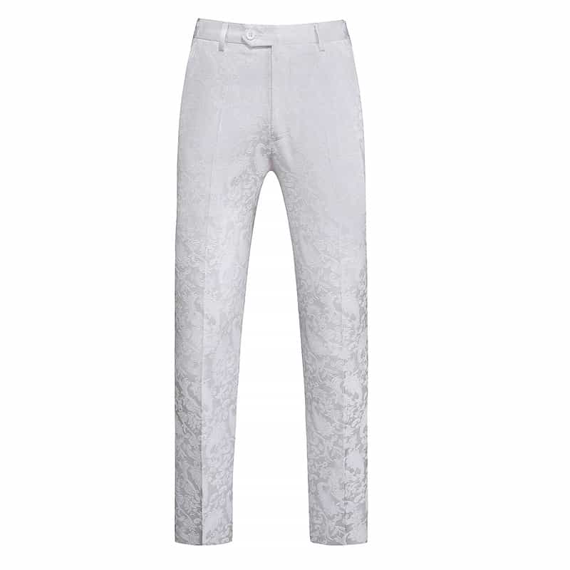 Mens Slim Fit Flat Front Pants Trousers Luxury Floral Pants Prom