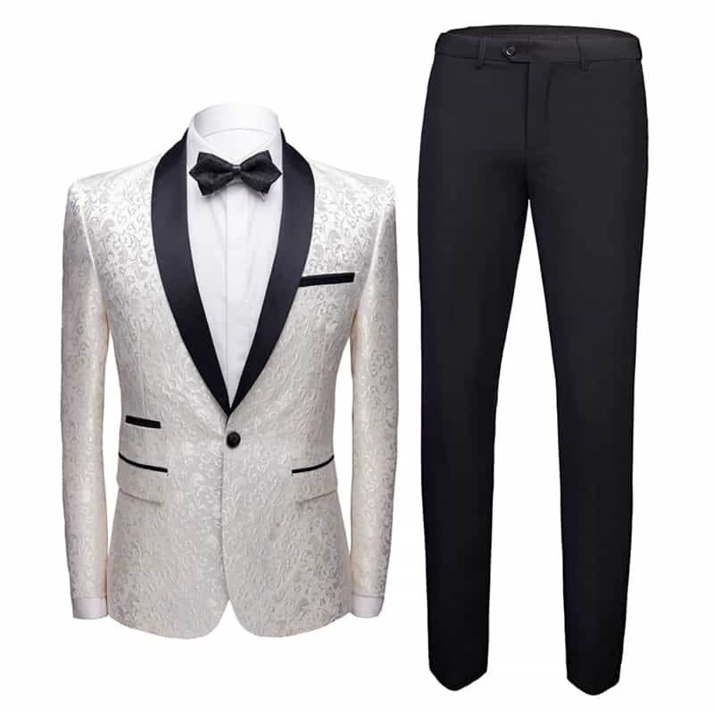 Mens 2 Piece Floral Tuxedo in Bule Black Red White