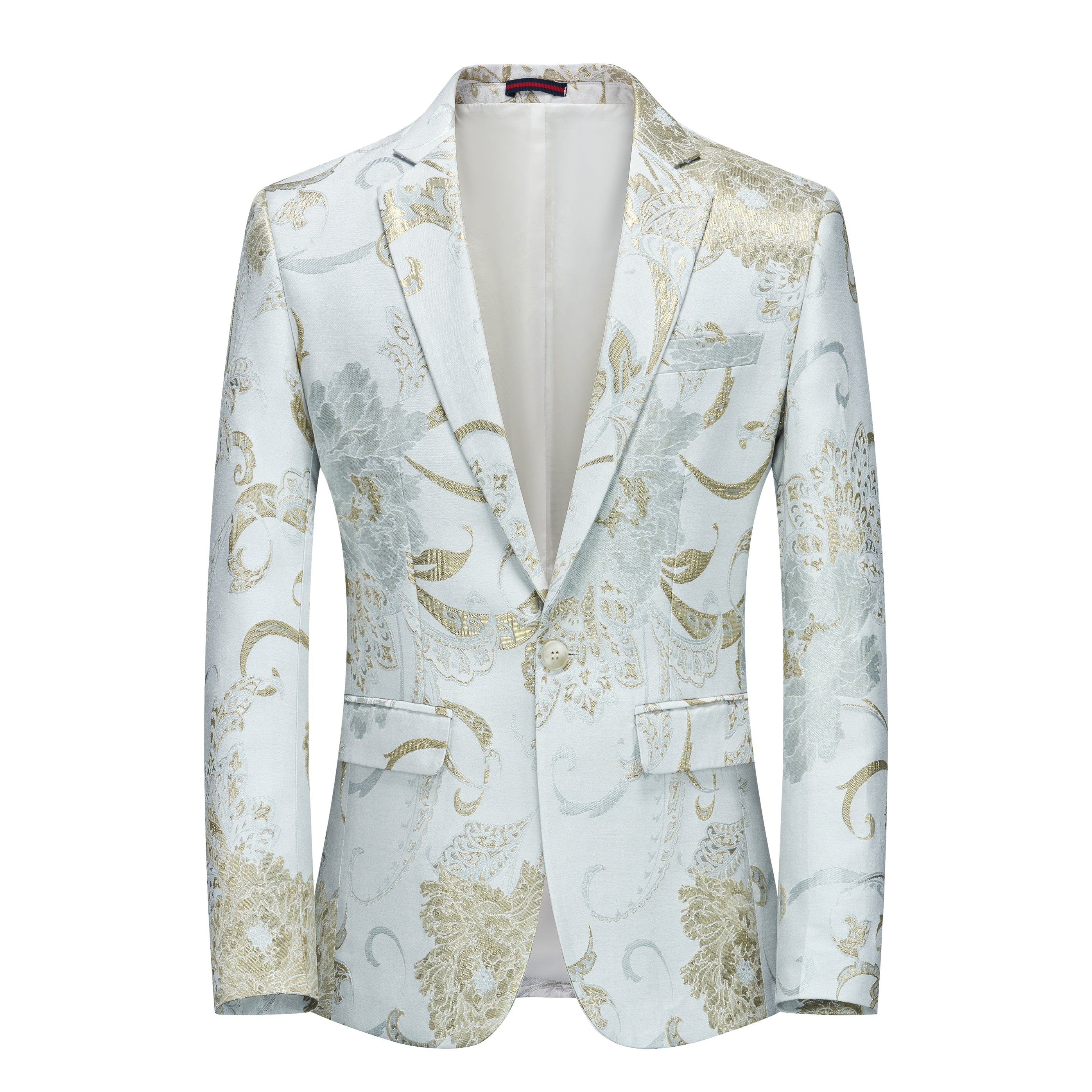 Men's Blazer Casual One Button Suit Jacket Leisure Floral Printed Sport Coat