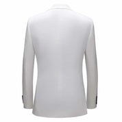 Mens 2 Piece White Suit Slim Fit Solid Tuxedos For Wedding Prom Groomsmen Party