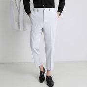 Mens Anke Length Cropped Pants Slim Fit