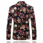 Mens 2 Piece Pink Floral Suit in Black & Pink