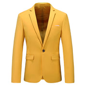 Men's Blazer Coat in Solid 8 Colors with One Button Closure