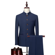 Men's 2 Piece Stand Collar Tang Suit in 6 Colors
