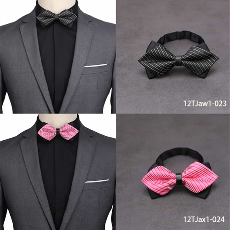black dress shirt pink bow tie Bow Tie Pink And Black Suit Design Baby Pink Basic Self-Tie Bow Tie For Men