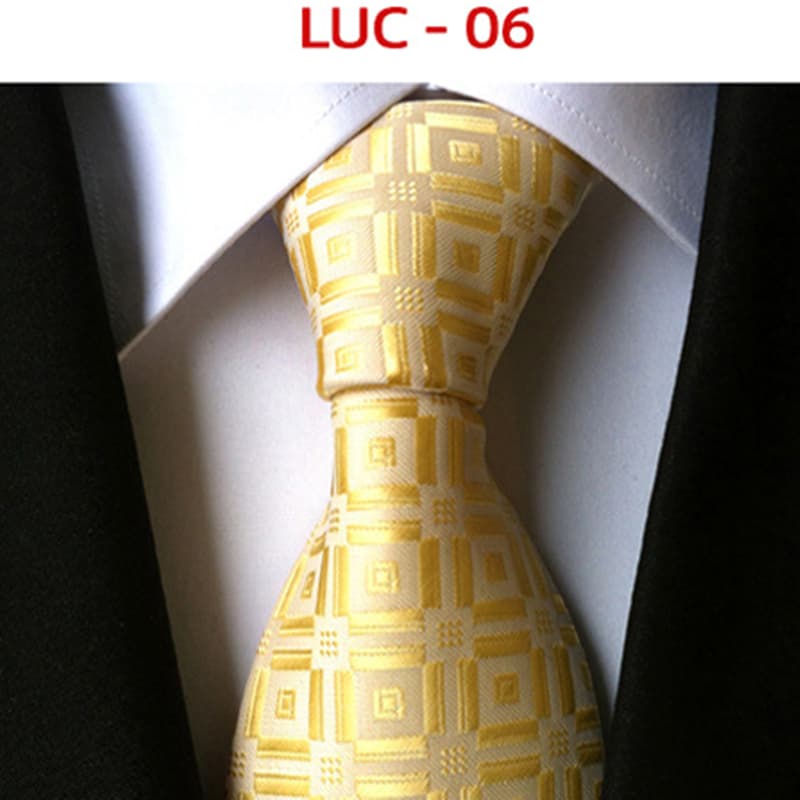 Men's Classic Polyester Tie Checked Jacquard Necktie