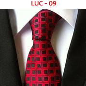 Men's Classic Polyester Tie Checked Jacquard Necktie