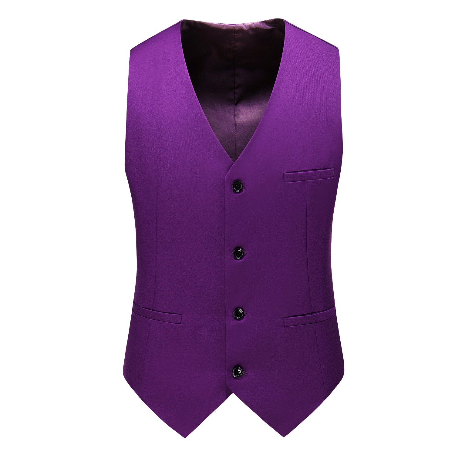 Men's Single Breasted Stylish Plain Vest Slim Fit Solid Waistcoat For Prom Groomsman Wedding Party