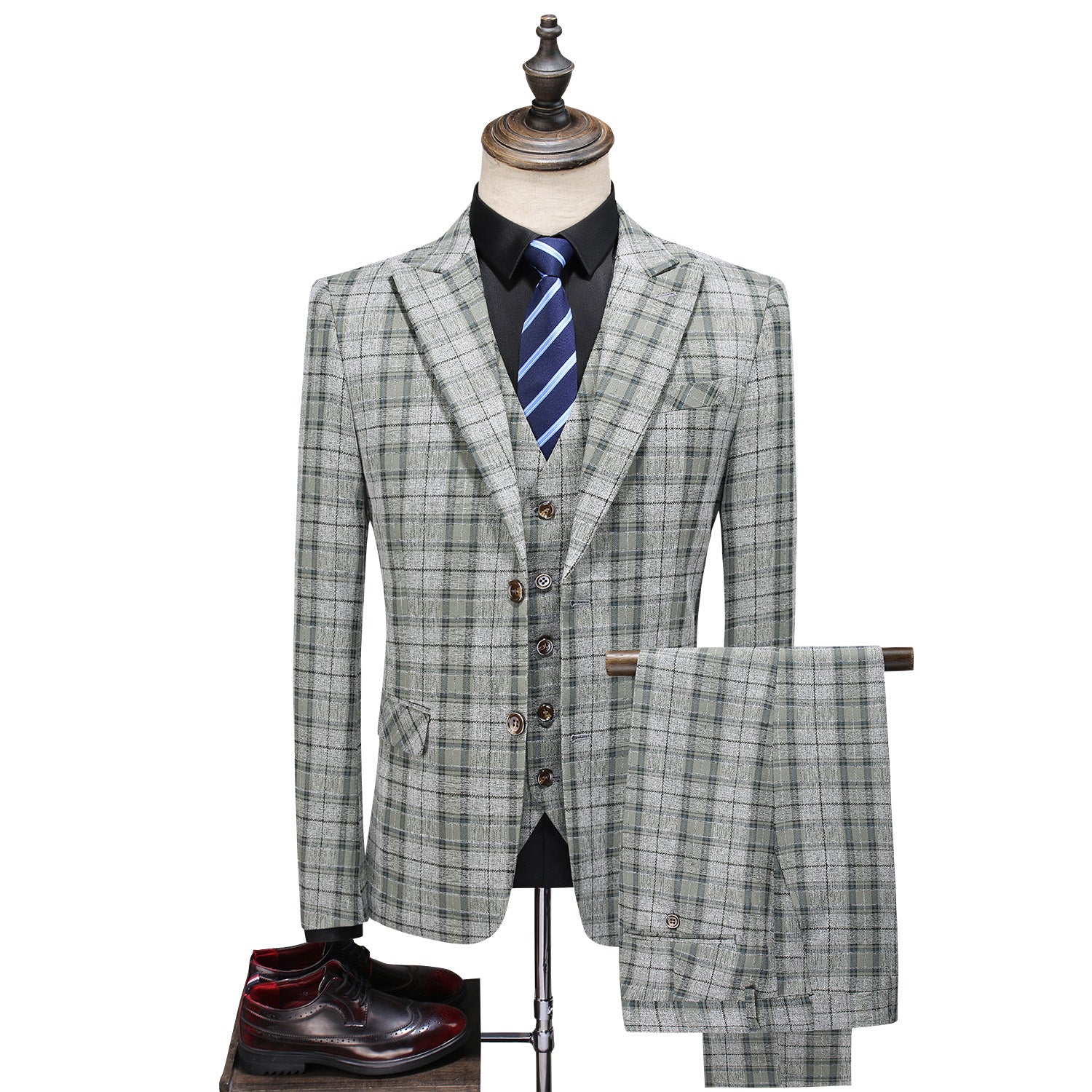 3 piece plaid suit – MOGU SUIT