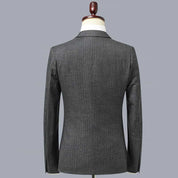 Mens 3 Piece Pinstripe Suit Double Breasted