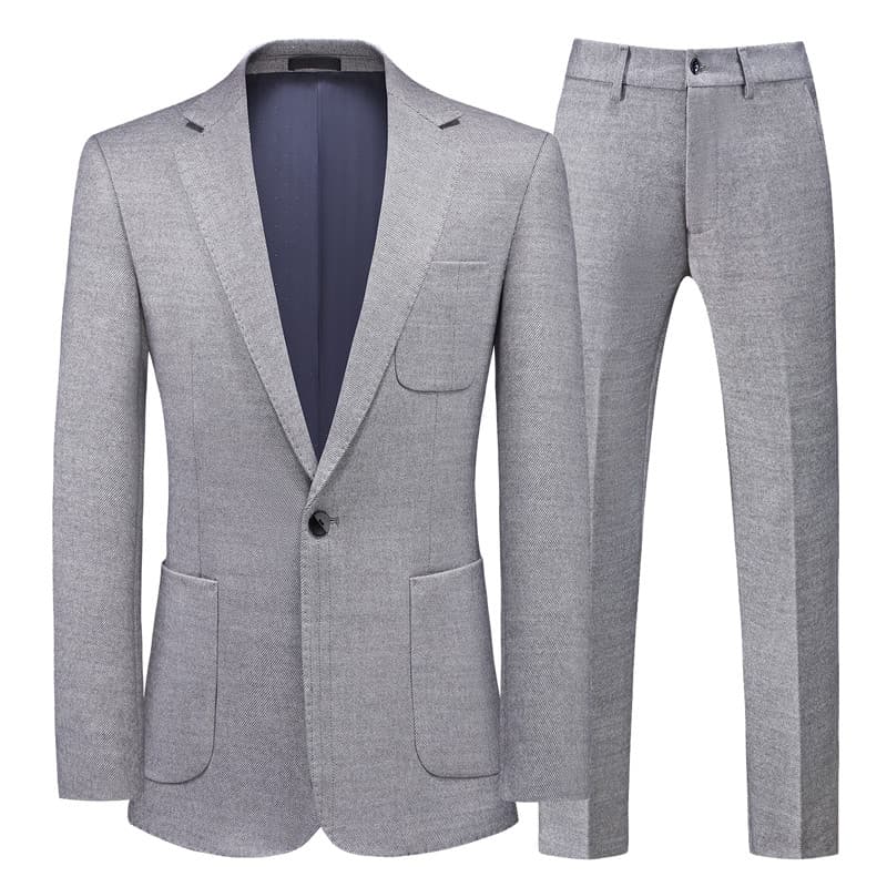 Mens 2 piece Suit Jacket Single Breasted One Button