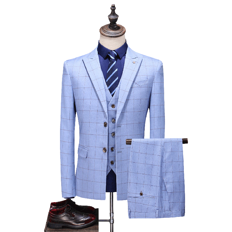 3 piece sales coat pant check