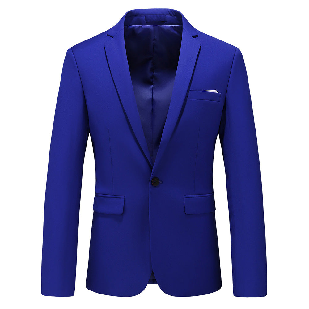 Men Blazer with One Button Closure in Solid 8 Colors