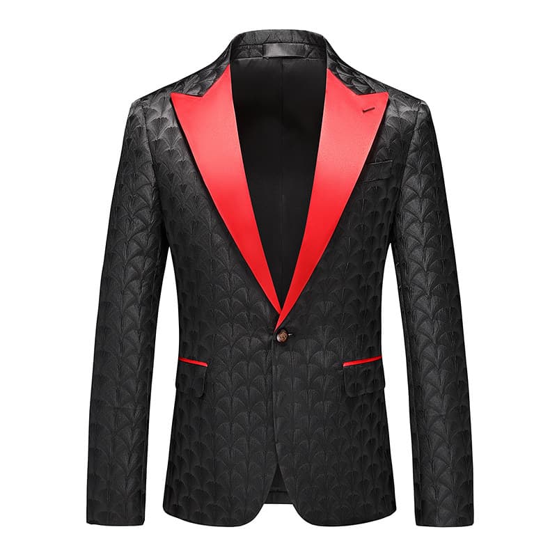 Men‘s Blazer Slim Fit Suit Jacket Casual Printed Sport Coat