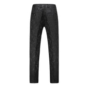 Printed Flat Front Pants in Black White