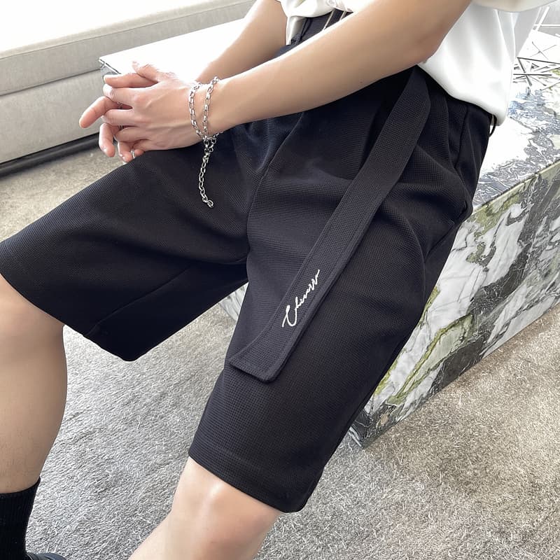 Mens Straight Fit Summer Shorts Stretch Casual Solid Black Apricot Flat Front Dress Short