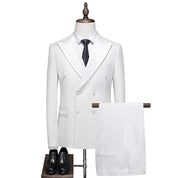 Men's 3 Piece Suit Double Breasted Black and White
