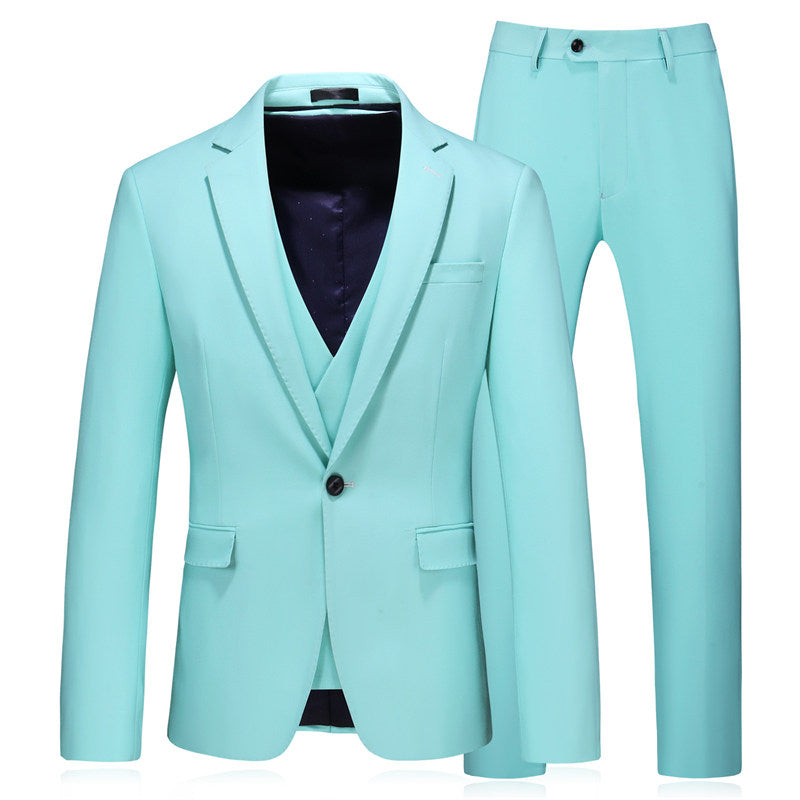 Men's Solid Light Blue 3 Piece Suit