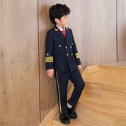 Boys 5 Piece Suit Captain Uniform Pilot Performance Suit