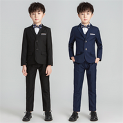 Boys 4 Piece Suit Solid Black Navy Boy Dress
