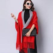 MOGU Women Red Mantle Scarf
