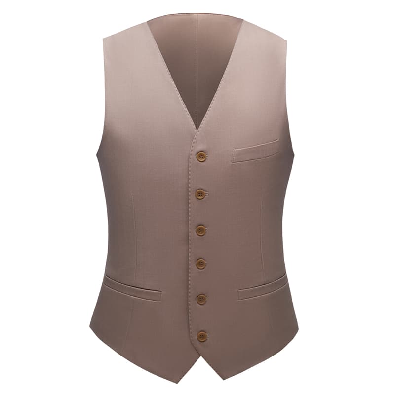 Men's 3 Piece Suit Slim Fit One Button Tuxedos For Wedding Prom Groomsmen Dinner Party Champagne Dress Blazer Vest Pants