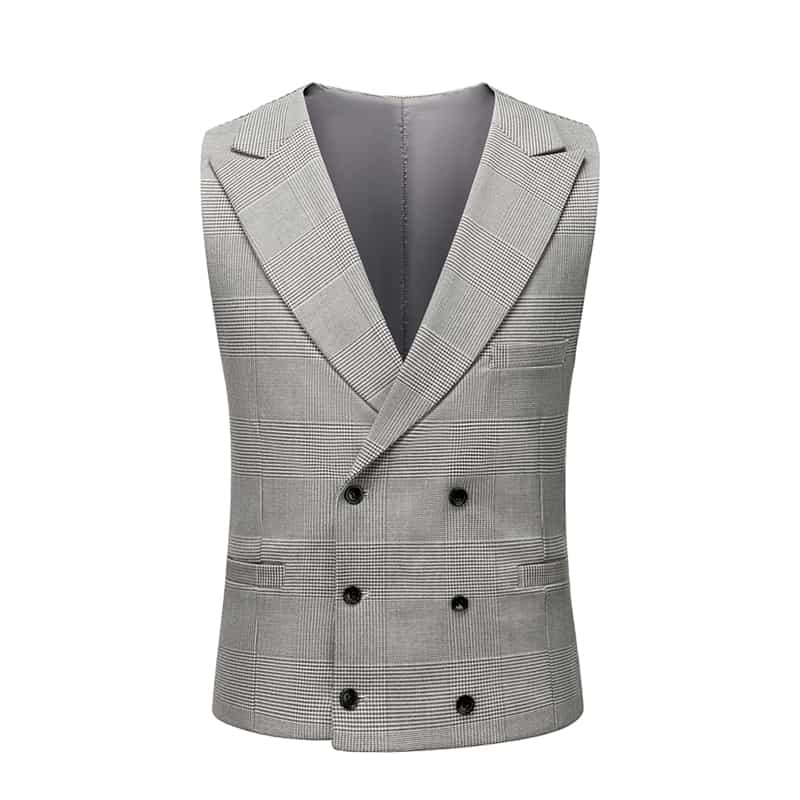 Men's 3 Piece Slim Fit Plaid Two Buttons Suit