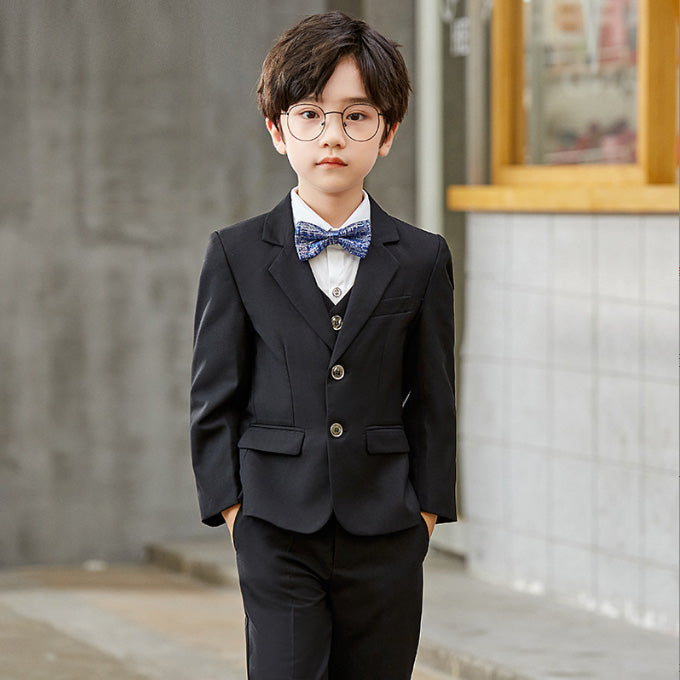 Boys 5 Piece Suit Slim Fit Children's Suit in Black and Navy