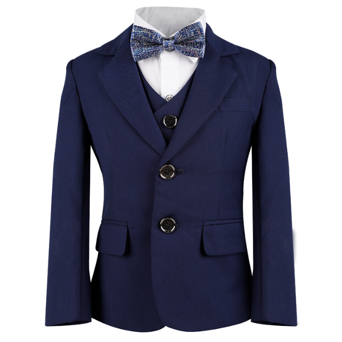 Boys 5 Piece Suit Slim Fit Children's Suit in Black and Navy