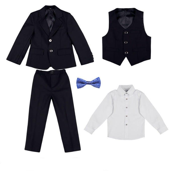 Boys 5 Piece Suit Slim Fit Children's Suit in Black and Navy