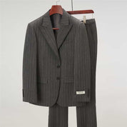 Mens 2 Piece Suit Slim Fit Pinstriped  Leisure Tuxedos For Wedding Prom Groomsmen Party