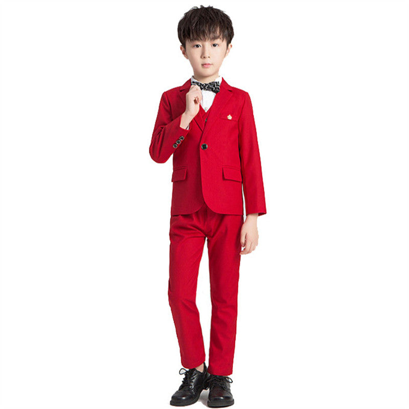 Boys New 5 Piece Suit Children's Suit in Grey and Red