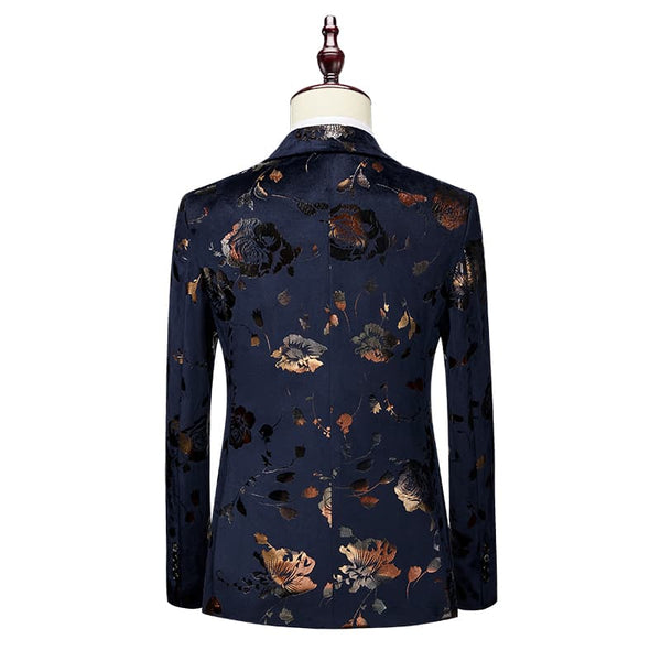 Men's 2 Pieces Double Breasted Floral Suit Jacket