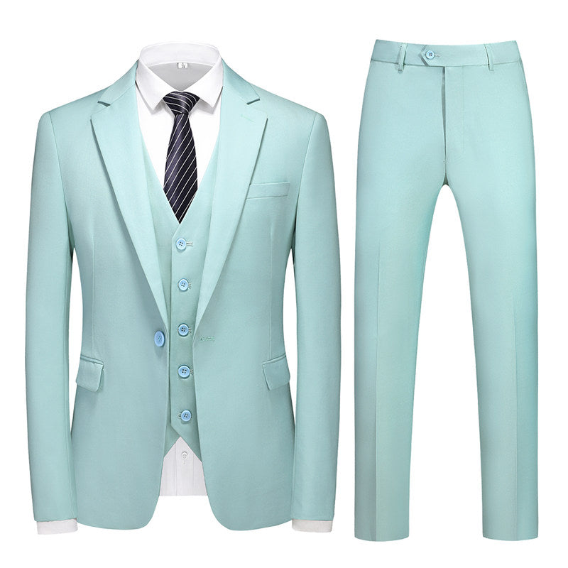 Men's 3 Piece Slim Fit Solid Suit in 5 colors