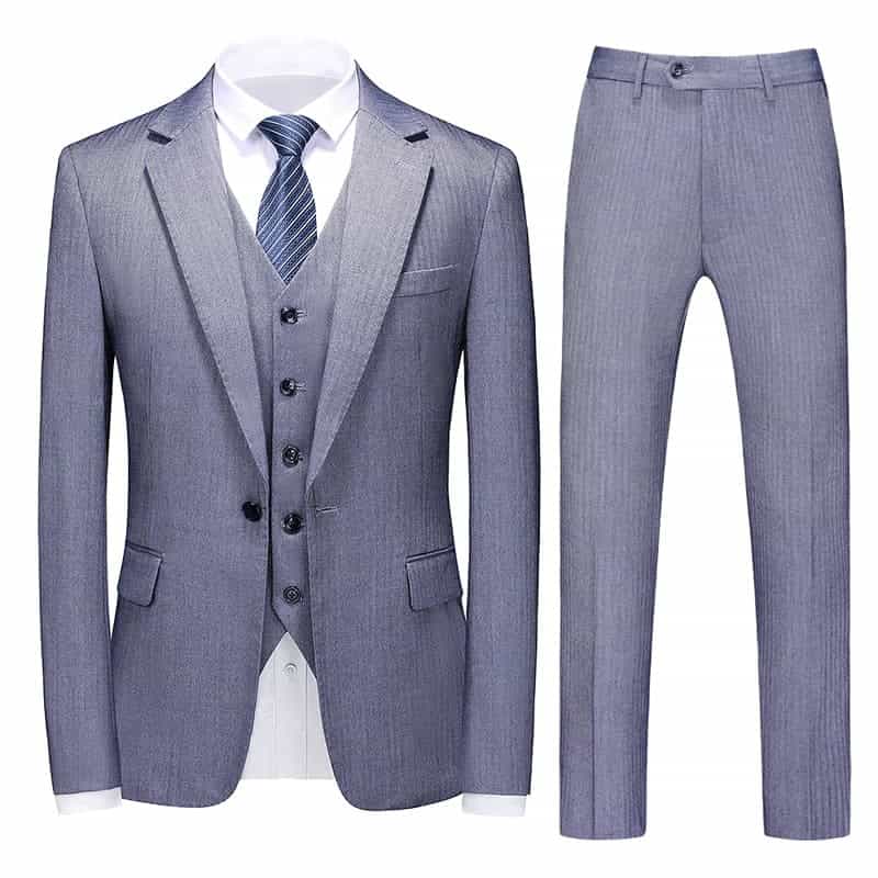 Men's 3 Piece Single Breasted Suits One Button Closure