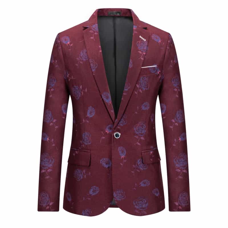 Men's Printed Blazer in 3 Colors One Button