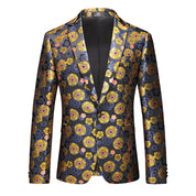 Men's Blazer One Button Floral Printed Sport Coat