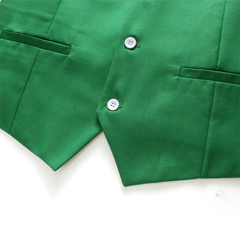 Mens 2 Piece Suit One Button Green & Brown & Khaki Solid Colors